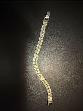 7” Vintage Silver-Tone Textured Link Bracelet